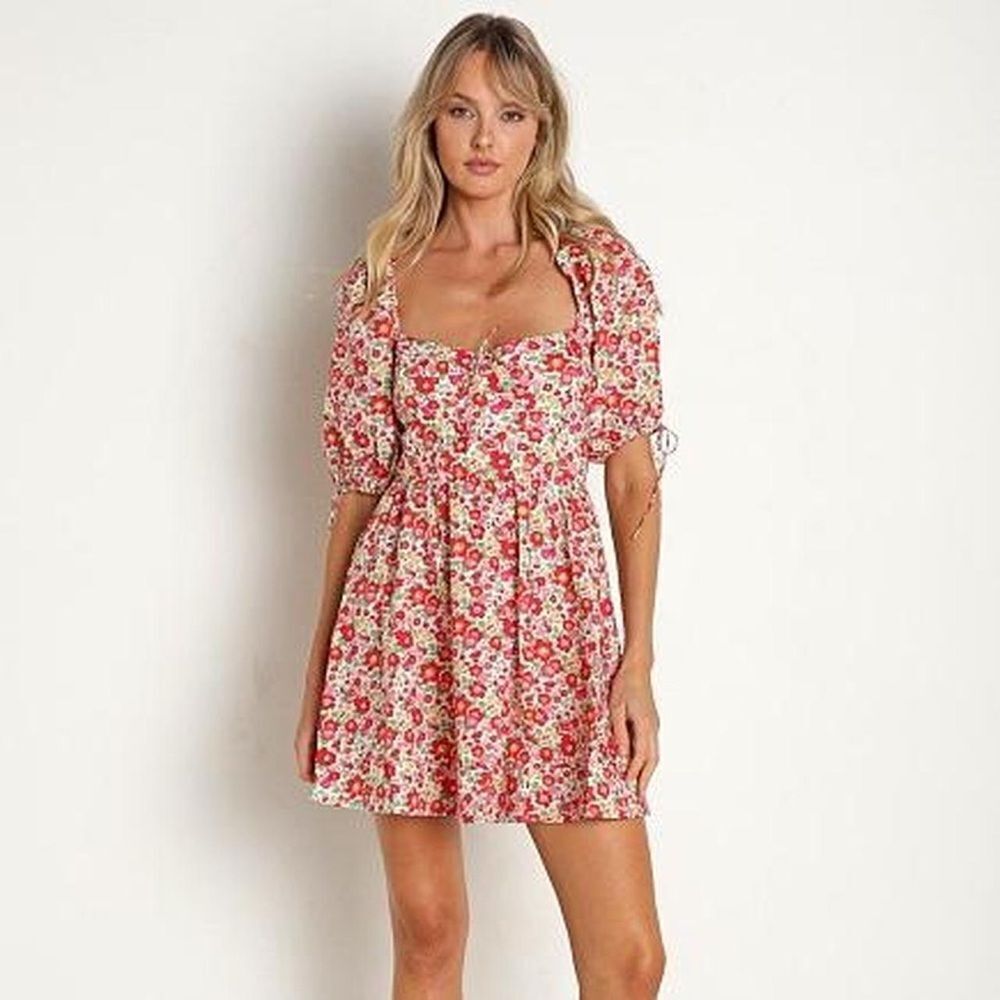 For Love and Lemon Auden Puff Sleeve Mini Dress Size Medium